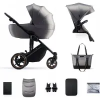 Kinderkraft Prime 2 2-in-1 Yhdistelmävaunut, Shadow Grey