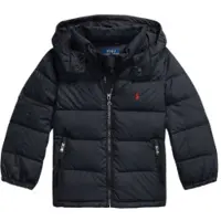 Ralph Lauren Ripstop Down Hooded Jacket - Black - 124-131