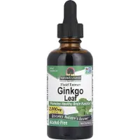 Natures Answer , Ginkgo Lehti, Nestemäinen Eksakti, Alkoholiton, 2 fl oz (60 ml)