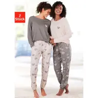 Vivance Pyjama kivenharmaa / vaalea pinkki