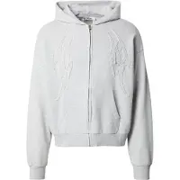 Weekday Square Graphic Zip Hoodie - Grey - S