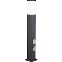 G&L Seinävalaisin 400166140, korkeus 80cm, V2A, antrasiitti, 2 pistorasiaa himmennettävä, Musta, Ruostumaton teräs