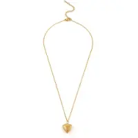 Timi Of Sweden Vera - Heart Locket Necklace Stainless Steel - Gold - Gold - ONE SIZE 38 cm