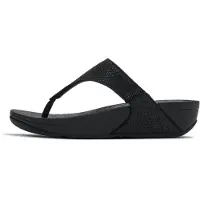 FitFlop Lulu Shimmerglitz Toe-Post Sandals - Black - 37