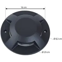 LUCANDE LED-lattiaspotti Jeffrey, musta, 4 valonlähtöä Jeffrey, Musta, Alumiini, Moderni
