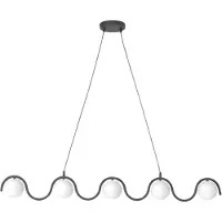 Emibig Riippuvalaisin lasi Sinus 5 LIGHTING, himmennettävä, Musta, Olohuone/ruokailutila, Lasi, Moderni
