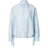 Selected Slfiris Relaxed Ls Tie Detail Shirt B - Blue - 40