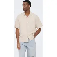 Only & Sons Onsperu Ss Reg Tencel Shirt Noos - Beige - XXL