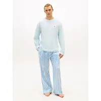 Tommy Hilfiger Ls Woven Pj Set Print - Blue - L