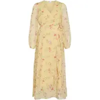 Vila Viedee L/S Ankle Wrap Dress/Dc/Ka - Yellow - 36