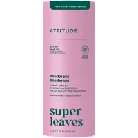 ATTITUDE Super Leaves Natural Deodorant luomudeodoranttipuikko alumiiniton Coconut & Wild Berries 75 g