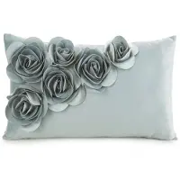 Eurofirany Koristetyynynpäällinen CHP/FLORES/1 30x50 mintunvihreä sametti 3D-kukilla
