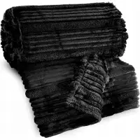 Eurofirany Peitto Nina 200x220 cm musta kaksipuolinen 3D flano