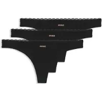 HUGO for woman. 50566737 Set 3 Micro Thongs black (XL), Homewear, Polyamide