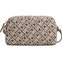 Tommy Hilfiger Olkalaukku 'TH Monogram Camera' kerma / tummanruskea