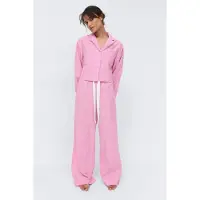 Gina Tricot Poplin Pyjamas Trousers - Pink - XL
