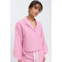 Gina Tricot  - Poplin pyjamas shirt - Pyjamat - Pinkki - XS - Naiset
