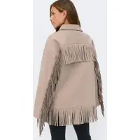 Gina Tricot Fringe Jacket - Beige - S
