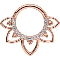 Wildcat Oriental Crystal Septum Clicker - Lävistyskoru - Ruusukultainen metalli