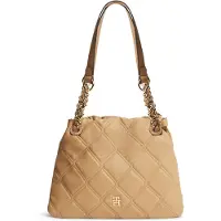 Tommy Hilfiger Olkalaukku 'TH Monogram Quilted Tote' khaki