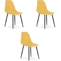 Hobby Hall 3-osainen ruokapöydän tuolisarja Leobert WAT, keltainen/musta