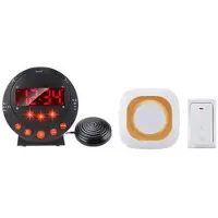 Mtp Products TS-BC620 LED-näytöllinen digitaalinen värinähälytyskello ovikellolla ikäihmisille