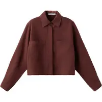 Mango Pocket Lyocell Overshirt - Burgundy - M