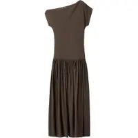 Mango Asymmetrical Combined Dress - Brown - L