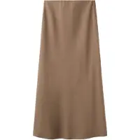 Mango Linen-Blend Straight Skirt - Brown - S