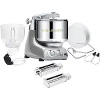 Ankarsrum Assistent Original AKM 6230 yleiskone ja pastasetti, jubilee silver