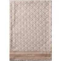 Calvin Klein Emblem Aop Jacquard Square Scarf - Beige - ONE SIZE