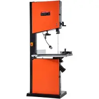 Vevor puuntyöstövannesaha, 457 mm, vannesaha 2240 W:n 3 hv:n moottorilla, 406 mm:n suurin sahauskorkeus, 690 x 510 mm valurautapöytä, 360° työvalo, jiirisahausmittari, aita, vannesaha puuntyöstöön