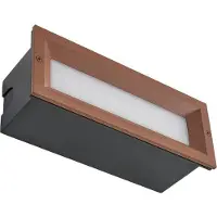 LUCANDE LED-seinäuppovalaisin Lachlain, ruoste, 25 cm, IP65 Lachlain, Ruskea/ruoste, Alumiini, Moderni, Upotetut seinävalaisimet