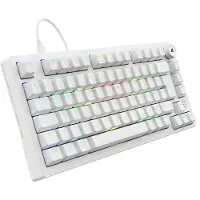 Sharkoon SGK25, 75%, Langallinen, USB, QWERTZ, RGB LED, Valkoinen (4044951041817)