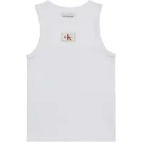 Calvin Klein Jeans Toppi 'Monologo Patch Tank' merlot / valkoinen / offwhite