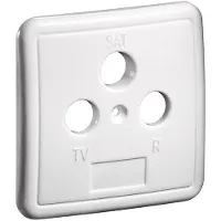 Pro 3 holes cover plate for antenna wall sockets Valkoinen