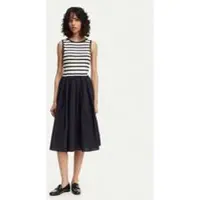 Gant Jersey Woven Combo Dress - Navy - S