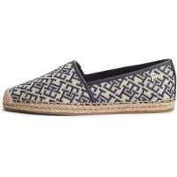Tommy Hilfiger Espadrillo 'TH Monogram Plaque' beige / marine / opaali