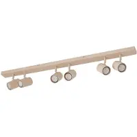 LINDBY Kardis -kattokohdevalo, beige, 6-lamppuinen, metalli, GU10 , himmennettävä, Kerma/meripihka, Eteinen, Alumiini, Moderni