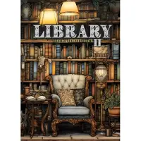 Monsoon Publishing Library Coloring Book for Adults Vol. 2: Interior Coloring Book | Room Design Coloring | furniture Coloring Book | books bookshelf coloring book A4