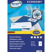 Avery Economy Europe100 by Zweckform yleistarrat A4, 100 arkkia/pakkaus, 105 x 74 mm, valkoinen