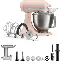 KitchenAid Artisan Plus yleiskone lihamyllyllä 4,7 litraa, feather pink