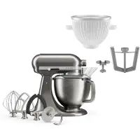 KitchenAid Artisan Plus yleiskone jäätelökone lisäosalla, medallion silver
