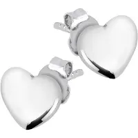 Lykken Hearts hopeiset sydänkorvakorut 7.6 mm