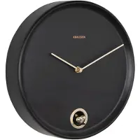 Karlsson Wall Clock Esencia Cuckoo Black - Black - Ø 30 CM