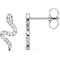 Lykken Elegance käärme timanttikorvakorut valkokulta 0,116 ct