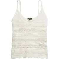 Superdry for woman. W6012031A White crochet top (M), Casual, Cotton, Sleeveless / Straps