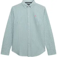 Superdry for woman. W4010565A Slim fit oxford shirt turquoise (S), Casual, Green, Cotton, Classic, Long sleeve