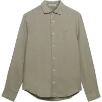 Superdry for man. M4011103A Riviera Linen Shirt green (L), Casual, Classic, Long sleeve