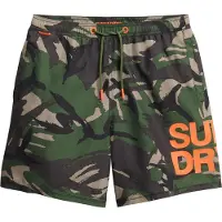 Superdry for man. M3010247A 43.2 cm swimming costume with green Sportswear logo (S), Camouflage, Beachwear, Recycled Polister, Sustainable